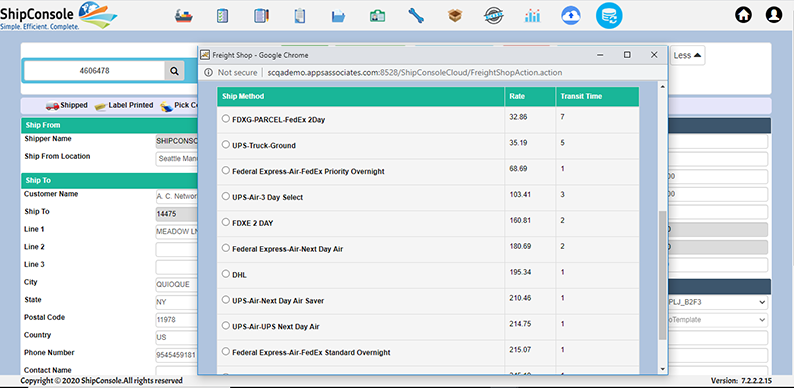 Compare carrier rates in real-time.